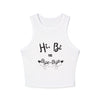 Hi, Bi Not Bye-Bye Micro Rib Racer Tank - Heather Cement