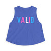 "VALID" Trans Pride Crop Tank - Heather Royal