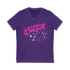 Be a Queen, Not a Drag Jersey Short Sleeve V-Neck Tee - Heather Purple