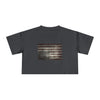 Nation in Distress | Upside-Down American Flag | Crop Tee - Coal