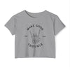 Make Good Trouble Crop Top - Gray Heather
