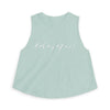 Simple Math Crop Tank - Heather Dusty Green