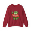 "Merry RESISTmas" Protest Frog Sweatshirt - Antique Cherry Red