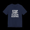 Stop Alligator Alcatraz Jersey Tee - Navy