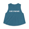 Silence is Compliance Crop Tank - Heather Deep Teal