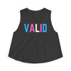 "VALID" Trans Pride Crop Tank - Dark Heather