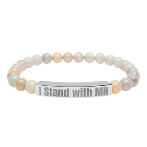 I Stand with MN Engraved Stone Bracelet