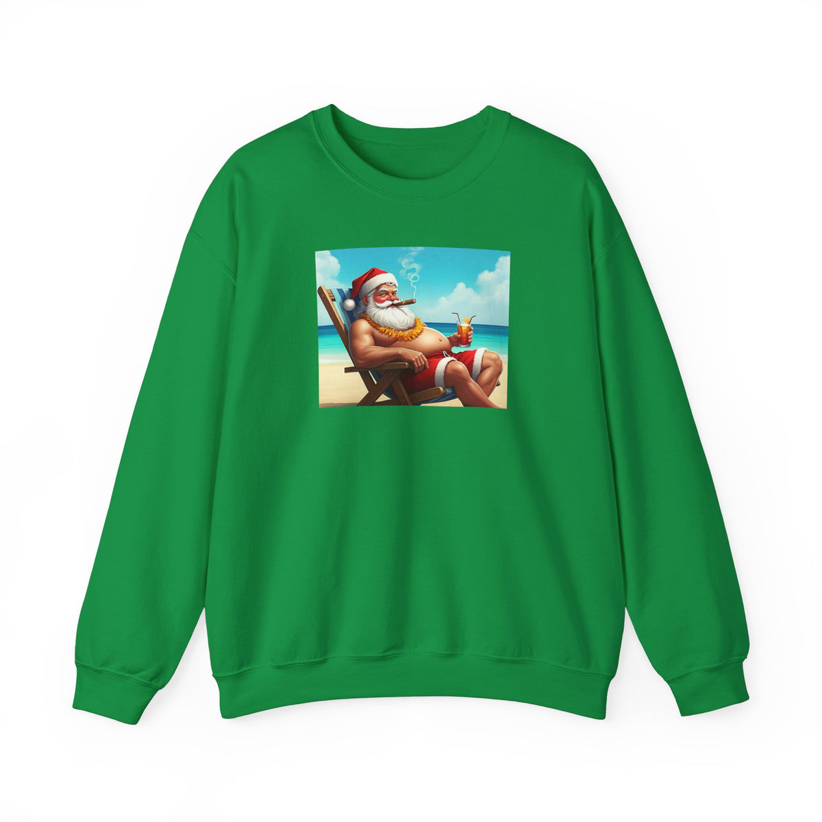 Naughty Santa on Vacation Holiday Sweatshirt - empowHERbyHeidi