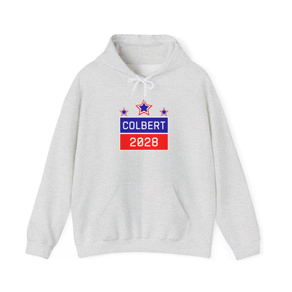 Gray hoodie with 'Colbert 2028' graphic – empowHER by Heidi political protest apparel