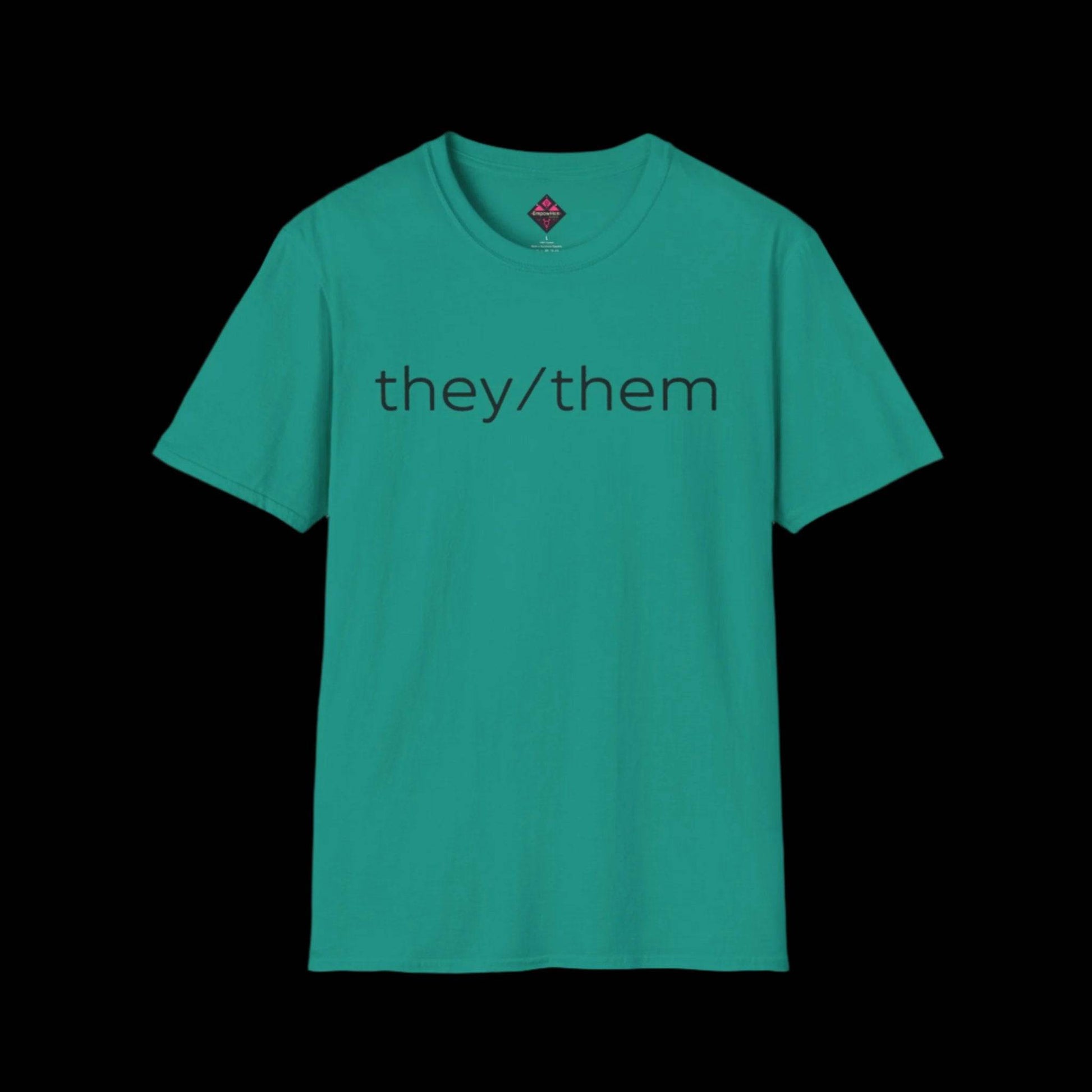 Gender Inclusive Pronouns they/them (black text) Unisex T-Shirt - empowHERbyHeidi