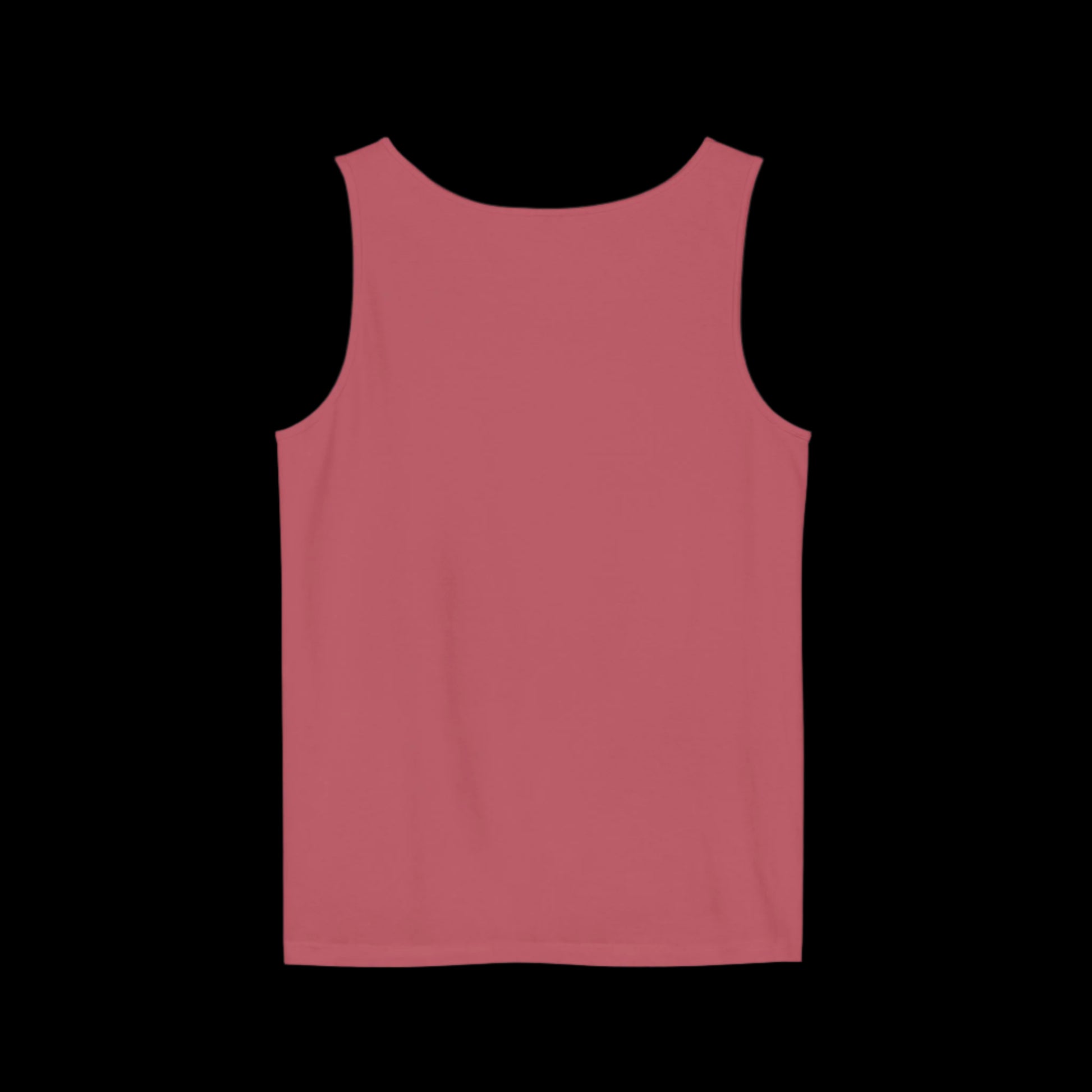 the plain back of a dark pink Loose fitting tank top with the words "not friendly" along with decorative sparkles