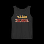 Black tank top with 'Team Karma' text on a black background