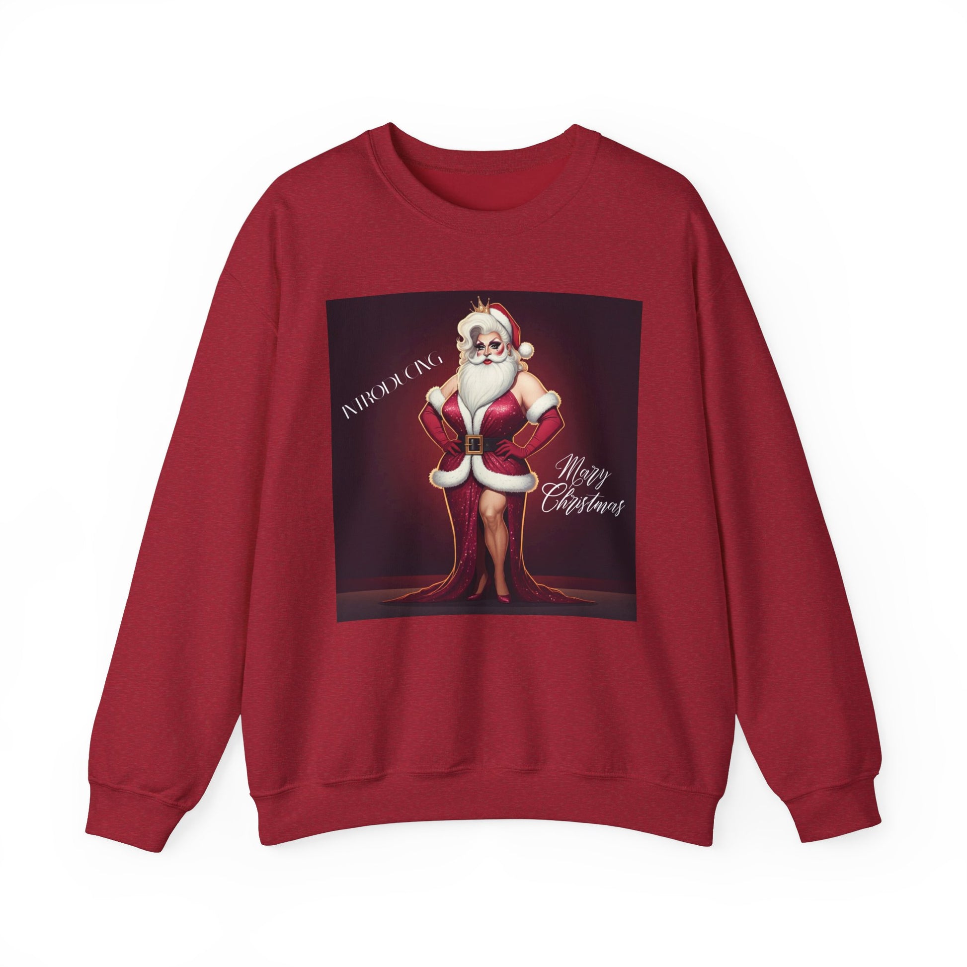 Red Mary Christmas - Santa in Drag Sweatshirt - empowHERbyHeidi