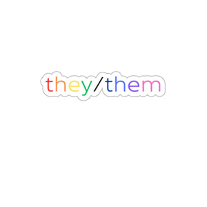 Rainbow They/Them Kiss-Cut Stickers - empowHERbyHeidi