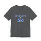 Gray t-shirt with a mathematical equation "8+6+4+7=25" design by empowHER by Heidi