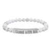 I Stand with MN Engraved Stone Bracelet - Stainless Steel (No coating)
