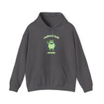 Gray hoodie with a graphic of the Portland protest frog and text "radical left scum" by empowHER by Heidi