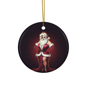 Mary Christmas - Santa's Drag Persona Circle Ornament - empowHERbyHeidi