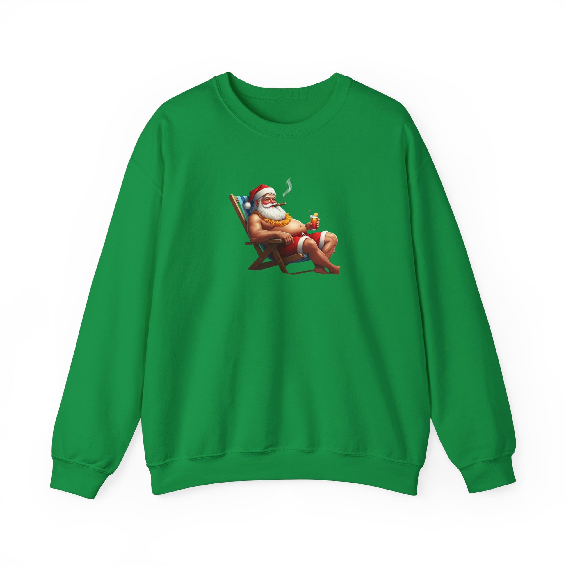 Green Naughty Santa Holiday Sweatshirt - empowHERbyHeidi