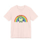Pink t-shirt with the Portland protest frog and Pride rainbow design by empowHER by Heidi
