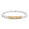 I Stand with MN Engraved Stone Bracelet - 18K Gold PVD coating