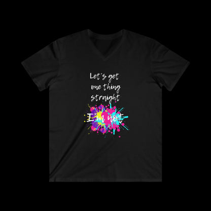 Let's Get One Thing Straight, I'm Not Fitted V-Neck Pride Tee - empowHERbyHeidi