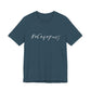 Deep teal t-shirt with the mathematical equation "8+6+4+7=25" written in chalk like text by empowHER by Heidi