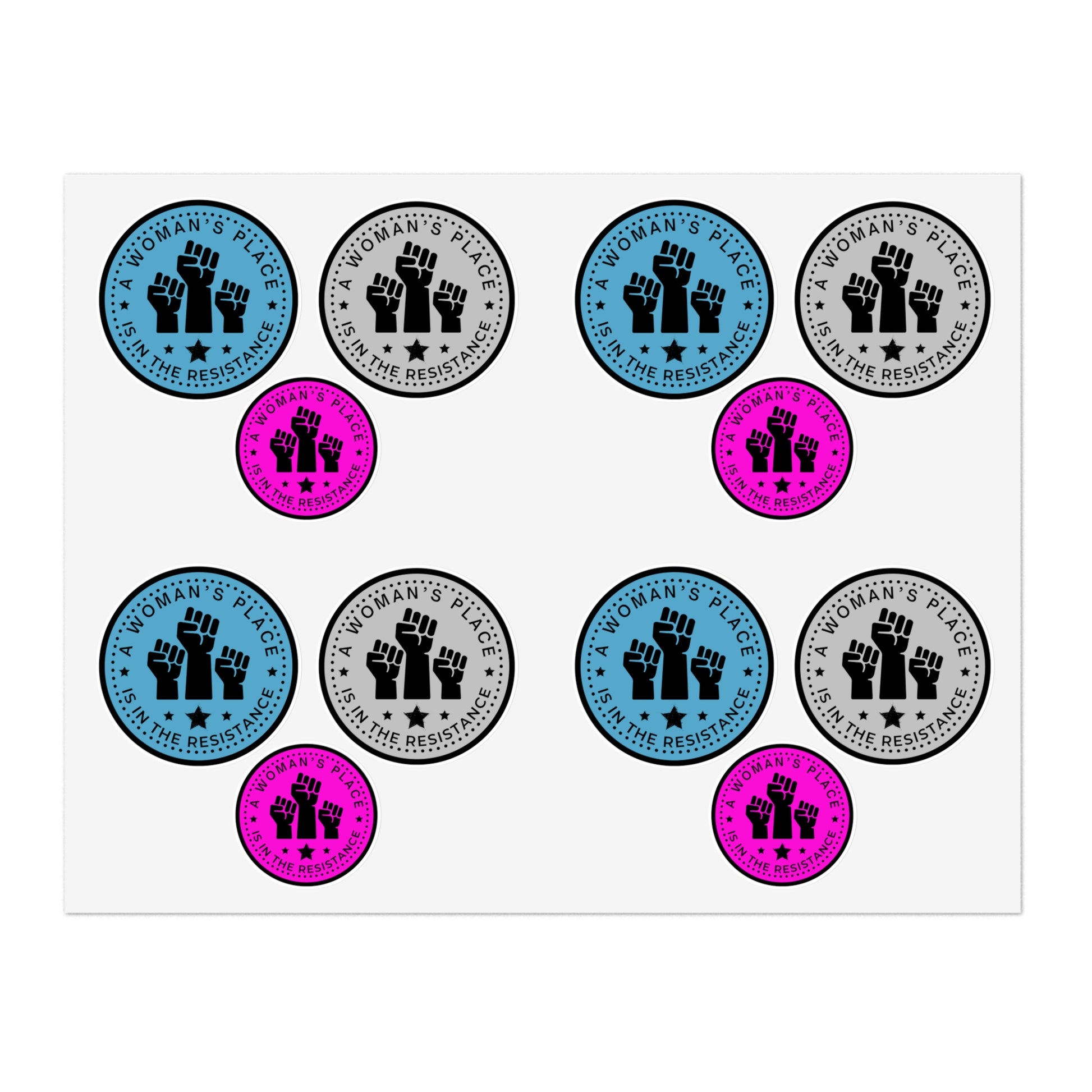 A Woman's Place is in the Resistance Vinyl Sticker Sheet (12-Pack) - empowHERbyHeidi