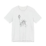 Ash gray t-shirt with a graphic of the Statue of Liberty by empowHER by Heidi
