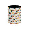 Happy ChristmaHanukKwanzaa Color Accent Holiday Coffee Mug (11, 15oz) - Faded Black