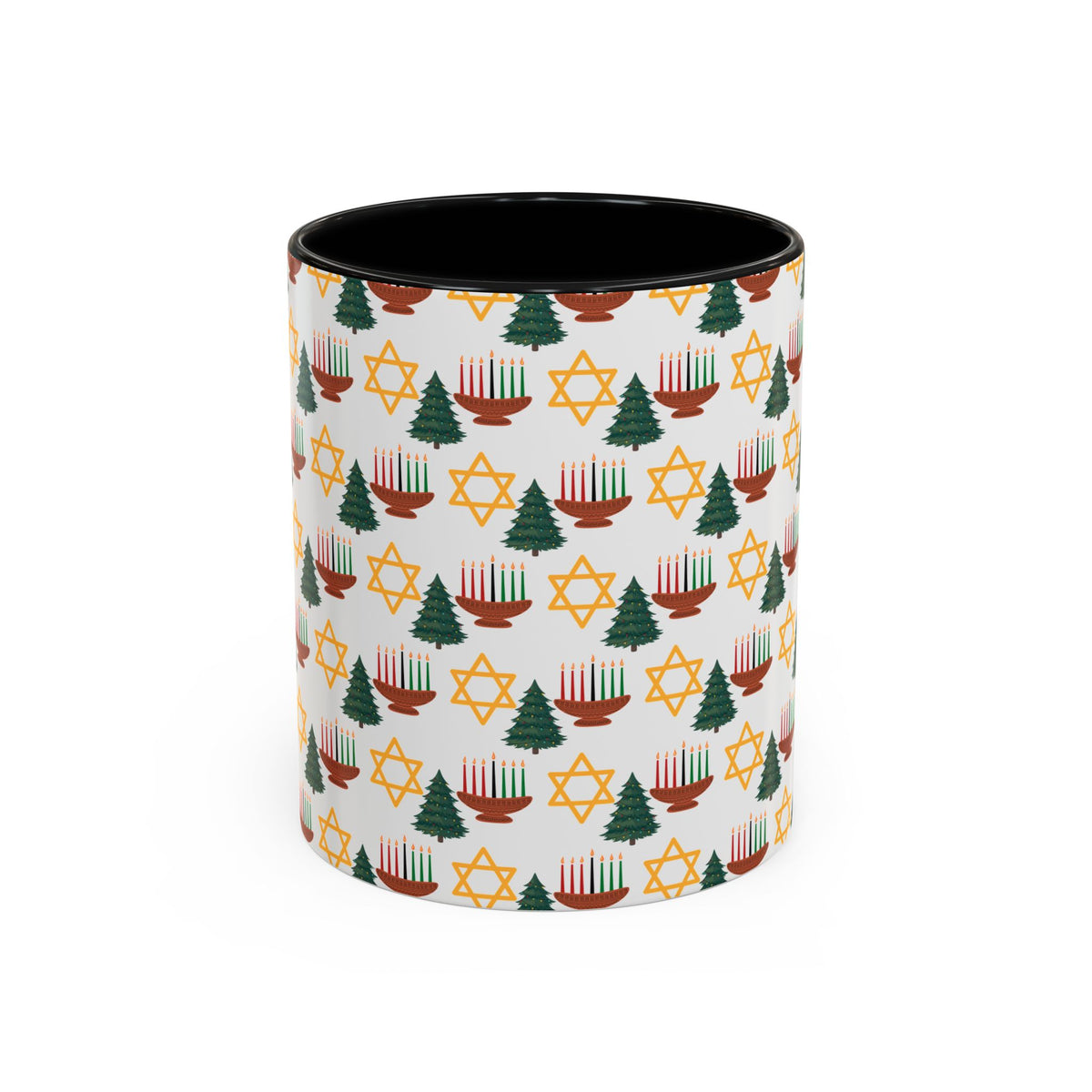 Happy ChristmaHanukKwanzaa Color Accent Holiday Coffee Mug (11, 15oz) - empowHERbyHeidi