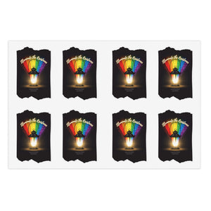 Set of 8 stickers with lantern with rainbow light and 'Illuminate the Resistance' text by empowHER by Heidi