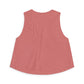 Back view of a pink sleeveless top on a white background