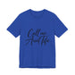 Blue t-shirt with 'Call me Aunt Tifa' text – empowHER by Heidi political protest apparel