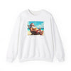 Naughty Santa on Vacation Holiday Sweatshirt - Vintage White