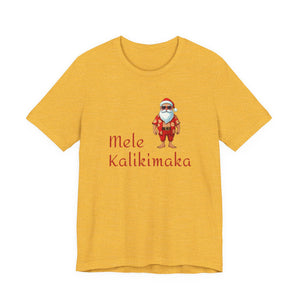 Mele Kalikimaka Hawaiian Santa Jersey Tee