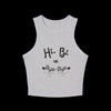 Hi, Bi Not Bye-Bye Micro Rib Racer Tank Top - LGBTQIA+ Top - Athletic Heather