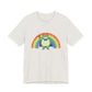 Heather cement t-shirt with the Portland protest frog and Pride rainbow design by empowHER by Heidi