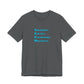 Gray t-shirt with blue text 'Solidarity Creates Unstoppable Movements' by empowHER by Heidi