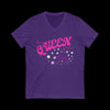 Be a Queen, Not a Drag Jersey Short Sleeve V-Neck Tee - LGBTQIA+ Top - Purple