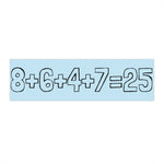 Light blue bumper sticker with the mathematical equation "8+6+4+7=25" by empowHER by Heidi