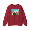 Naughty Santa on Vacation Holiday Sweatshirt - Antique Cherry Red