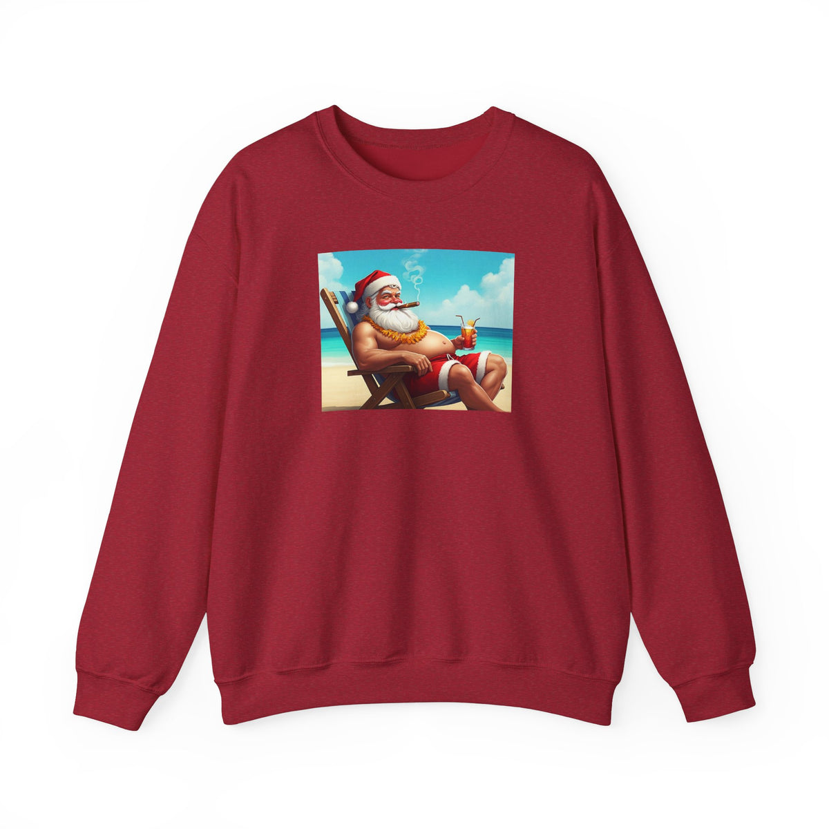 Naughty Santa on Vacation Holiday Sweatshirt - empowHERbyHeidi