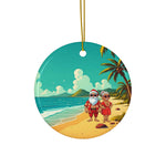 Hawaiian Santa & Mrs. Claus Holiday Ornament - empowHERbyHeidi