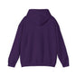 Purple hoodie shown from the back on a white background