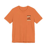 Orange t-shirt with a graphic and text "raise your voice, not your fist" – empowHER by Heidi political protest apparel
