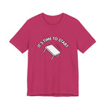 Pink t-shirt with a flipping table graphic and text "It's time to start" by empowHER by Heidi