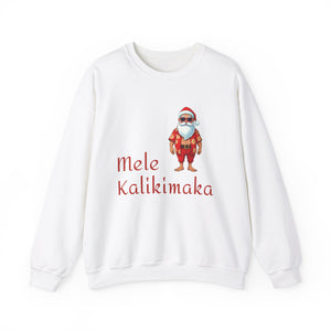 White Mele Kalikimaka Hawaiian Santa Crewneck Sweatshirt - empowHERbyHeidi