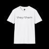 Gender Inclusive Pronouns they/them (black text) T-Shirt - Vintage White