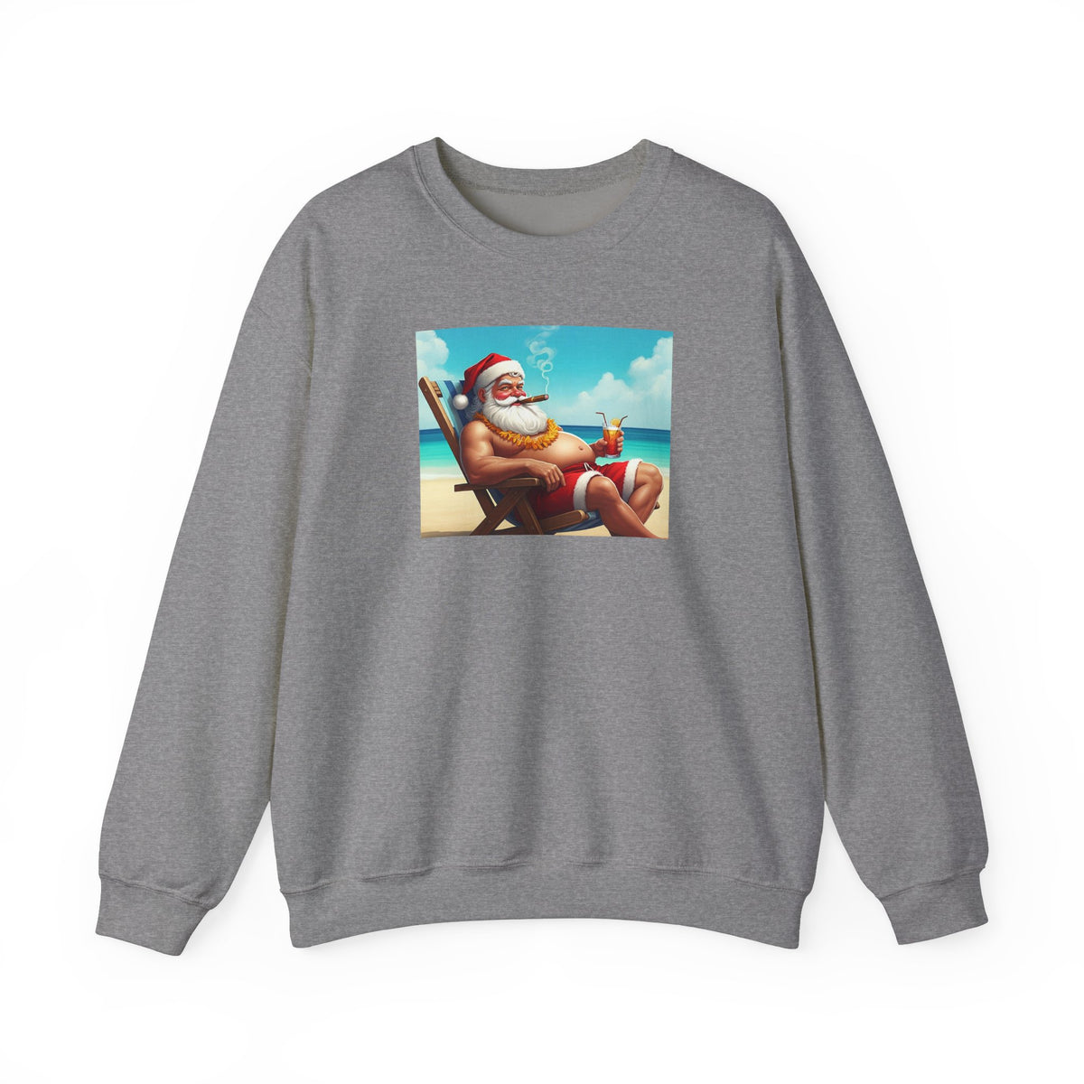Naughty Santa on Vacation Holiday Sweatshirt - empowHERbyHeidi